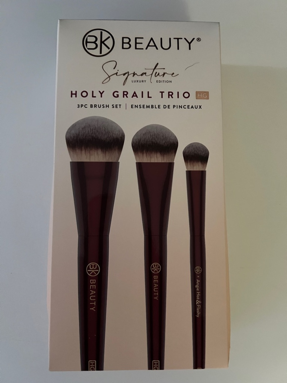 NEW! BK Beauty Holy Grail Trio Makeup Brush Set - Deep Burgundy